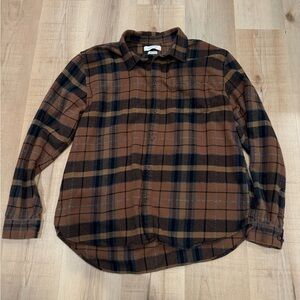 Urban Outfitters Men’s XL Brown & Black Plaid Flannel Button Down Shirt